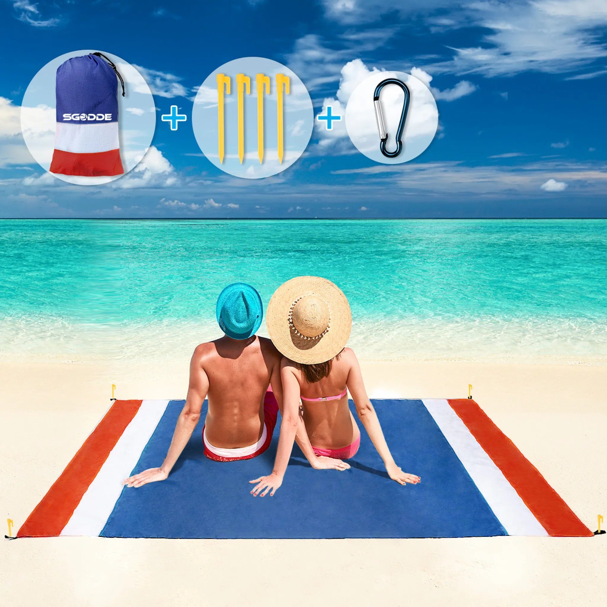 SGODDE Strandtuch Outdoor Camping Beach Matte, günstig online kaufen