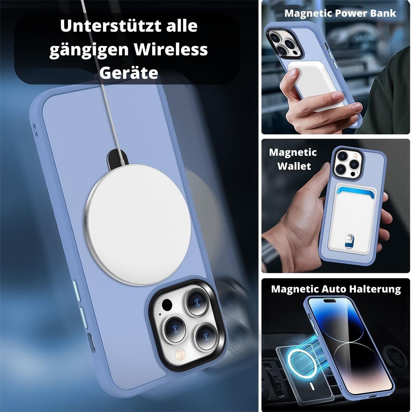 CoolGadget Handyhülle Hybrid Luxury Handy Case für iPhone 15 6,1 Zoll, Hülle Massiv Metallring aufklappbar Schutzhülle für Magsafe Zubehör – Bild 4 von 5