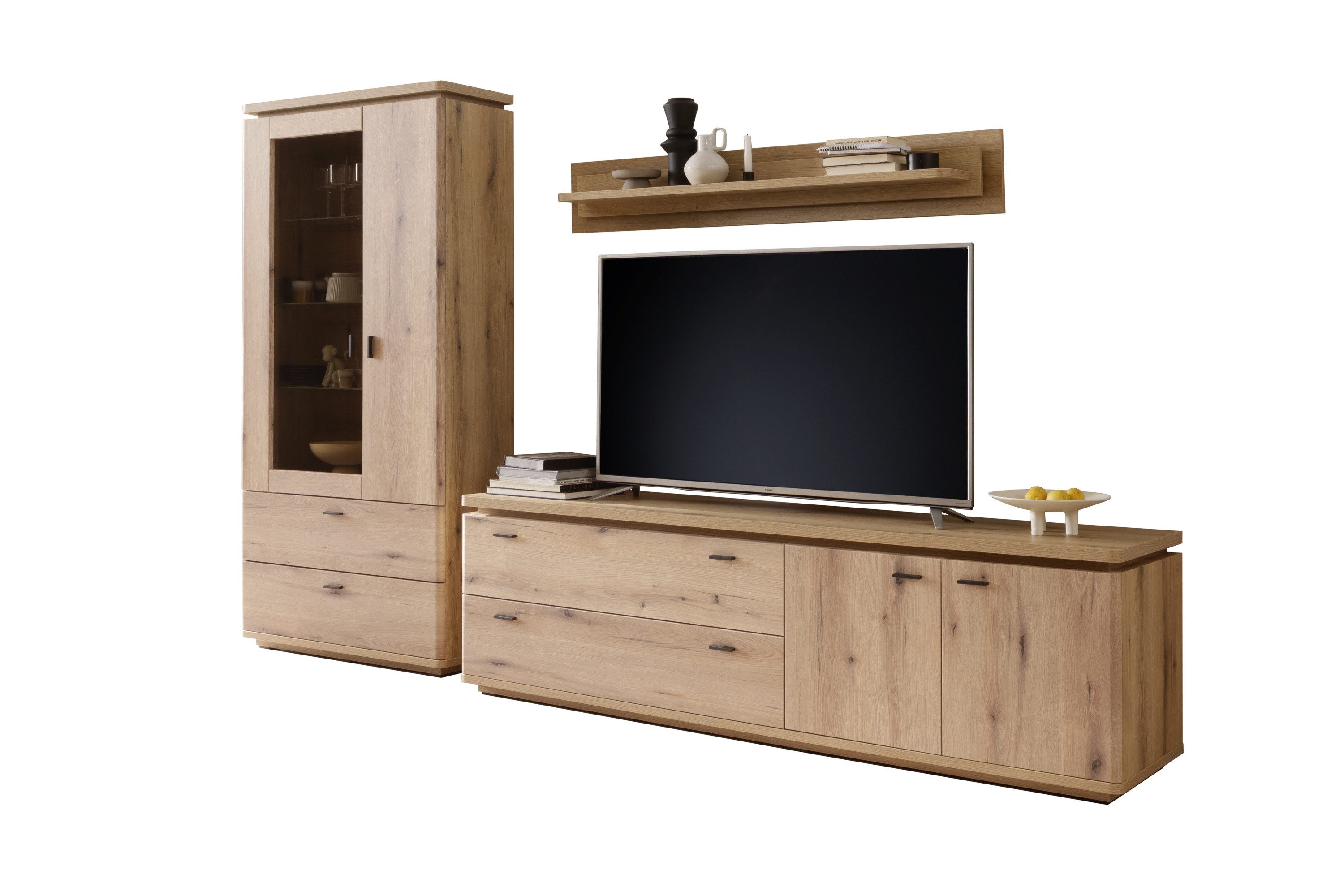 HARPER Wohnwand Wohnwand HARPER MERAN BHT 315x197x50 cm braun Anbauwand