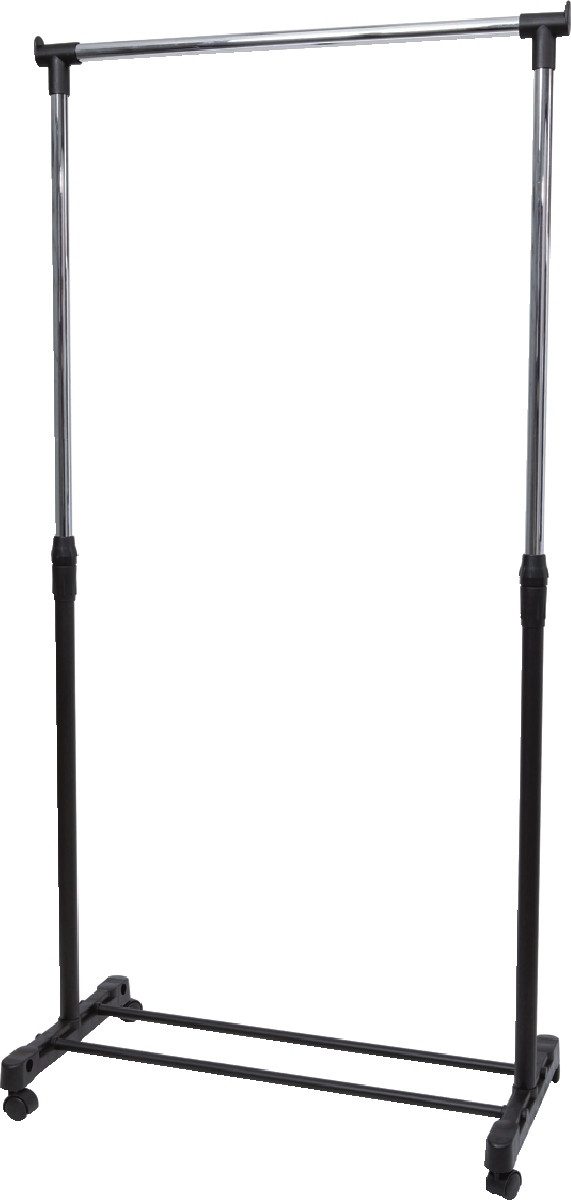 ALBA Garderobenständer Reihengarderobe Jack BxHxT 82x160-180x42cm mobil mit 4 Rollen schwarz