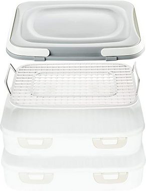 2friends Kuchentransportbox Kuchen-Transportbox, Kuchenbehälter mit praktischem Hebeeinsatz, Kunststoff, (Set, 2-tlg), Clickverschlüssen und Tragegriffen, 2 Etagen, Maße 40 x 30 x 18 cm
