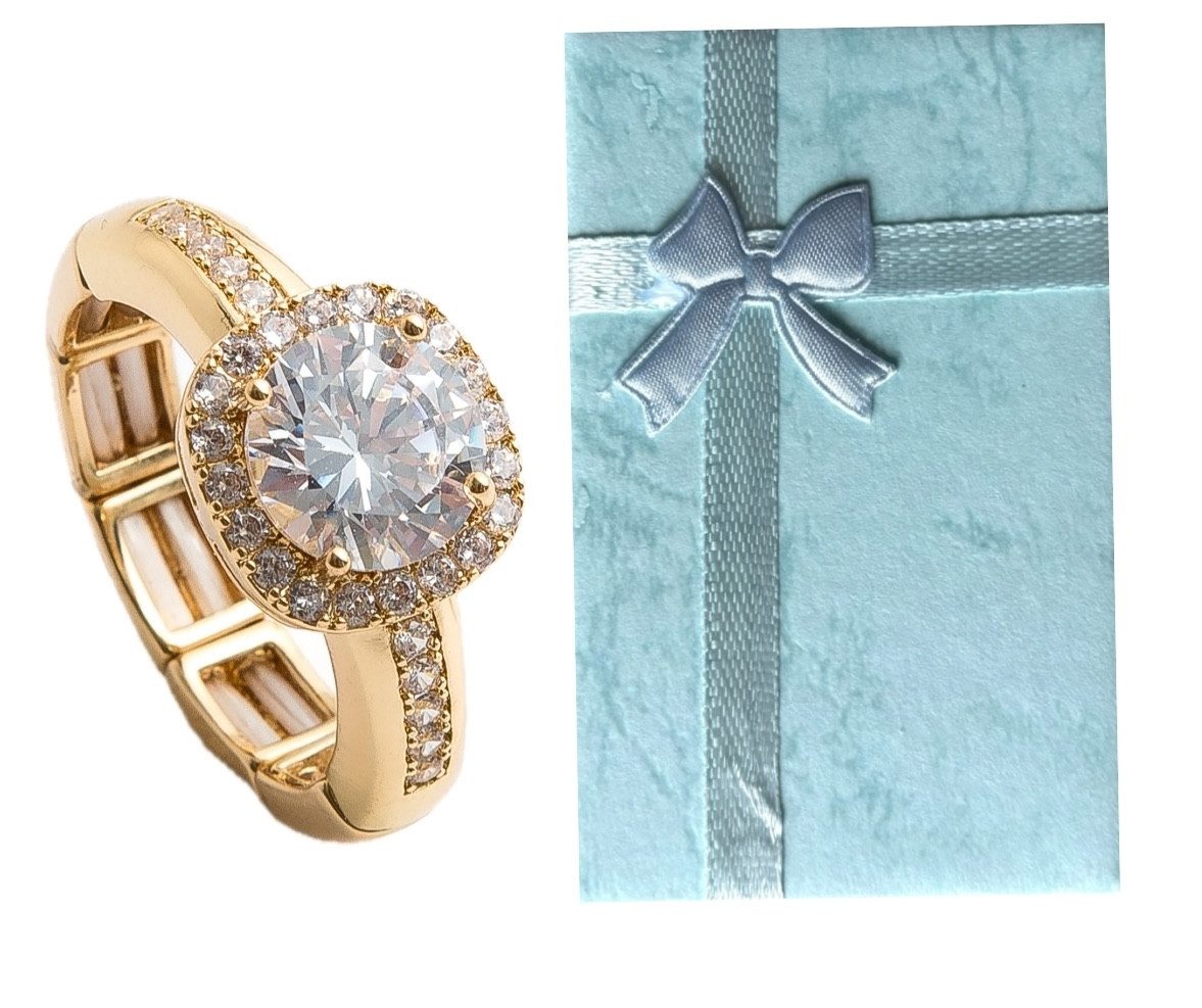 LK Trend & Style Fingerring gold coloured mit Zirkonia Crystal - größenvers günstig online kaufen