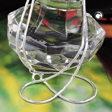 unbespielt Silberkette Halskette Schlangenkette rund diamantiert 925 Silber 38 cm x 1,3 mm inklusive kleiner Schmuckbox, Silberschmuck für Damen
