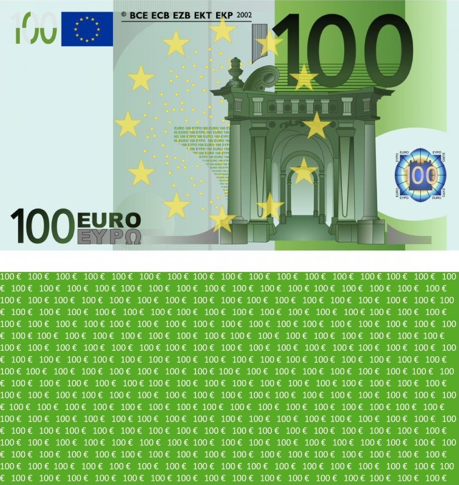 LYSCO Spielgeld Banknoten SET große Scheine (50,100,200,500 Euro) -75% des Originals, nach Vorschriften der EZB erstellt - auch einzeln bestellbar