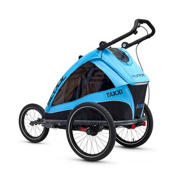 taXXi Fahrradkinderanhänger Kinderfahrradanhänger Elite one Blue Kinderanhänger, Anhänger, Buggy und Jogger in einem Modell