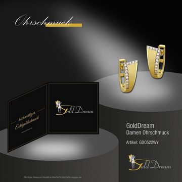 GoldDream Paar Creolen GoldDream Elegance Ohrringe Zirkonia weiß (Creolen), Damen Creolen Elegance aus 333 Gelbgold - 8 Karat, Farbe: gold, weiß