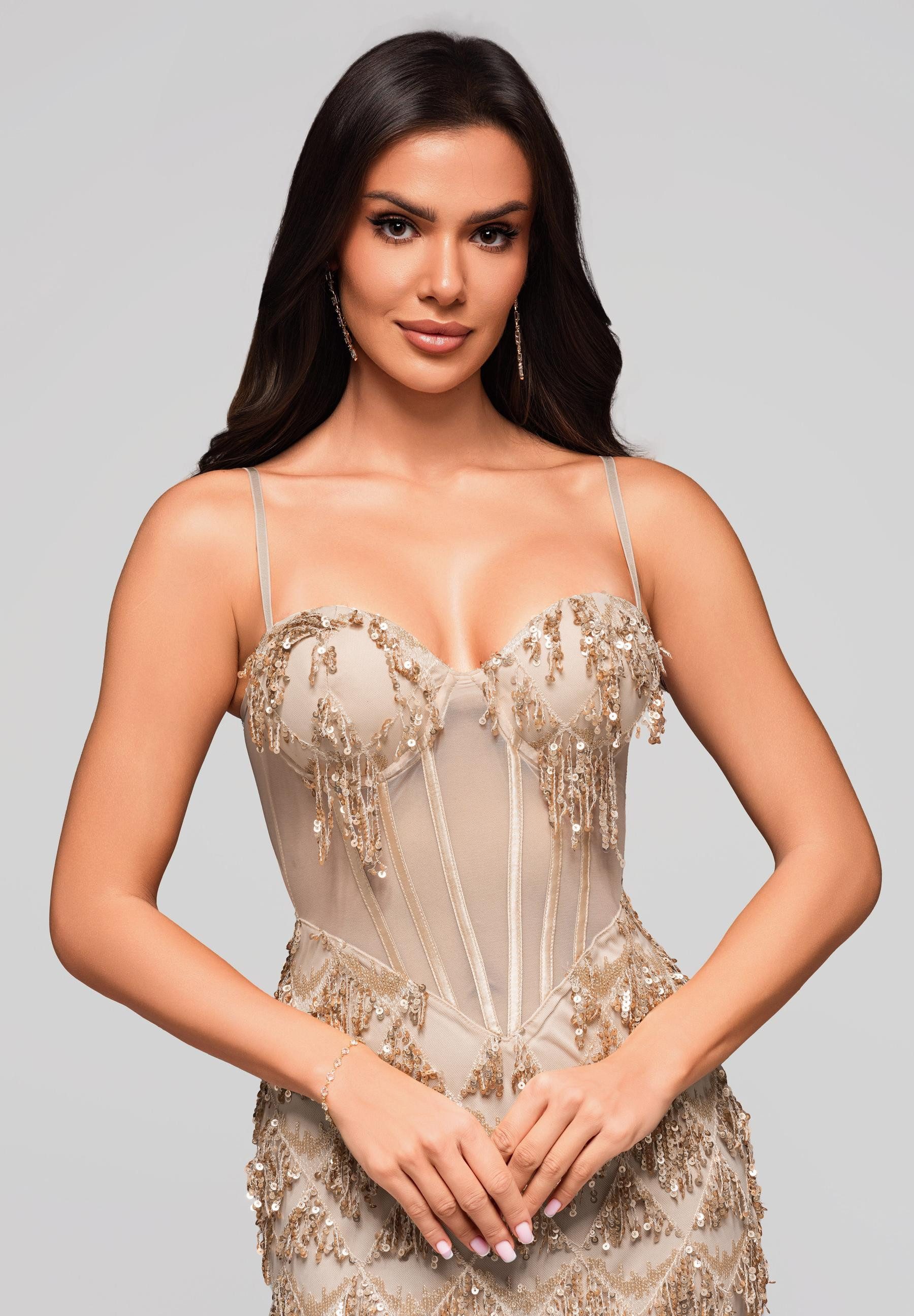 OMBRE Abendkleid Glanzvolles Abendkleid mit Pailletten günstig online kaufen