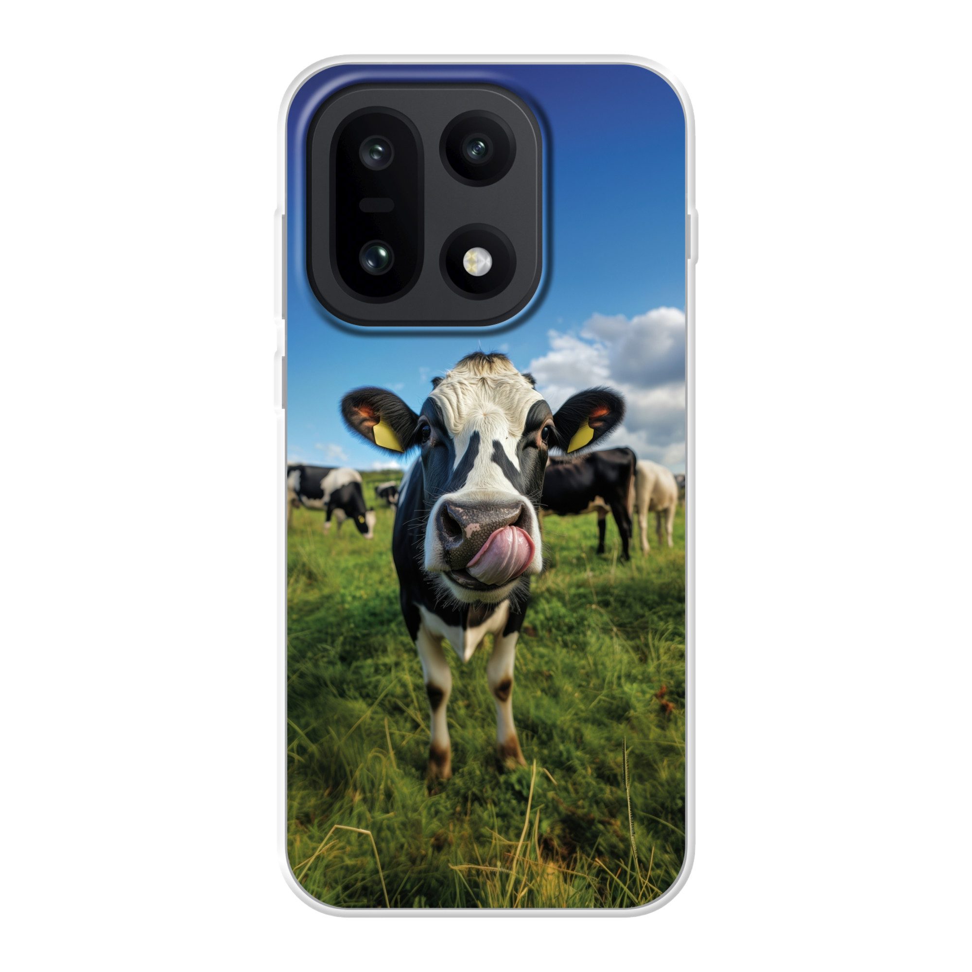 MuchoWow Handyhülle für OnePlus 15 Kuh - Zunge - Wiese, Phone Case, Silikon, Schutzhülle Dünn