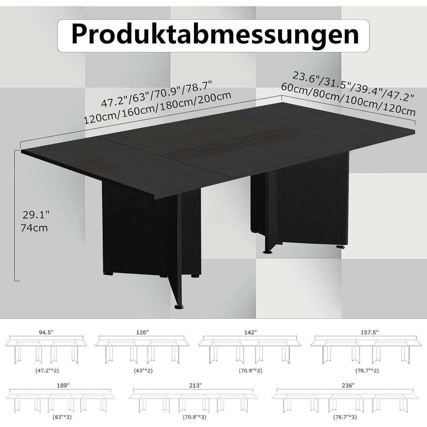 LuxusKollektion Konferenztisch Konferenztisch Erweiterbar 180 cm x 100 cm x 74 cm Weiß