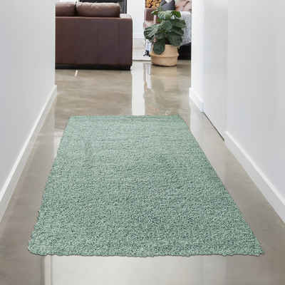 Teppich Flauschiger Shaggy Teppich in petrol/grau, Carpetia, rechteckig, Höhe: 30 mm