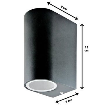 Grafner Außen-Wandleuchte Grafner® Aluminium Wandlampe 37WB-2 Leuchte Lichtschein Up&Down, ohne Leuchtmittel
