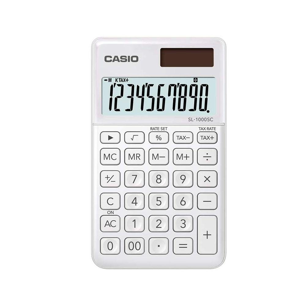 CASIO Taschenrechner SL-1000SC-WE stylischer Taschenrechner Batterie/Solar