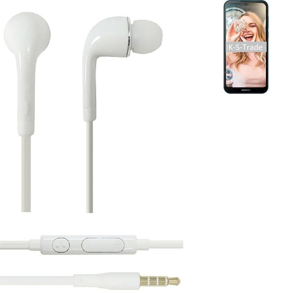 weiß (Kopfhörer für Mikrofon u K-S-Trade In-Ear-Kopfhörer 3,5mm) mit Redmi 7 Lautstärkeregler Xiaomi Note Headset