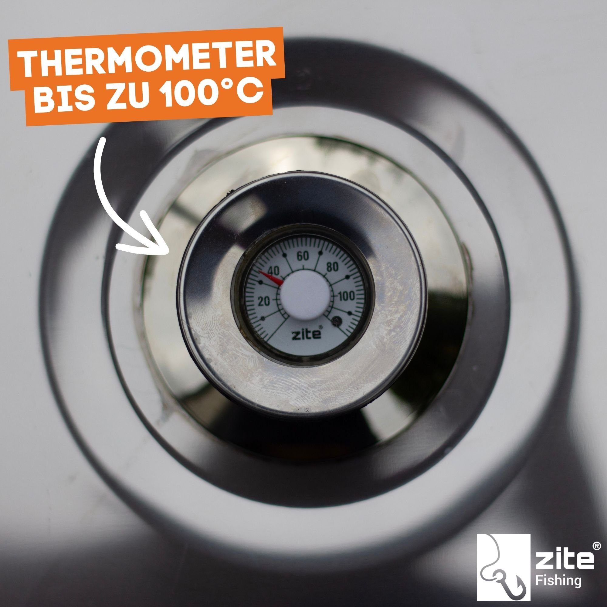 Zite Räucherofen mit Thermometer Smoker Fisch Räuchern 42x27x21cm Barbeque Steamer