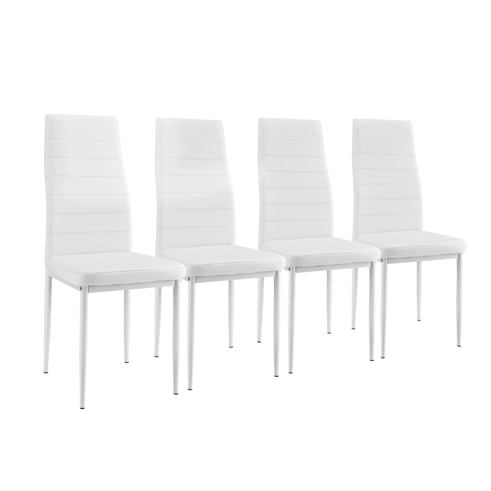 en.casa Esszimmer-Set, 5-St., Esstisch Farbkombinationen 1 Tisch mit Stühlen (Set, Bestehend + Tisch, in weißen Stühle aus 4 Stühlen), »Bergen« verschiedenen weiß 4