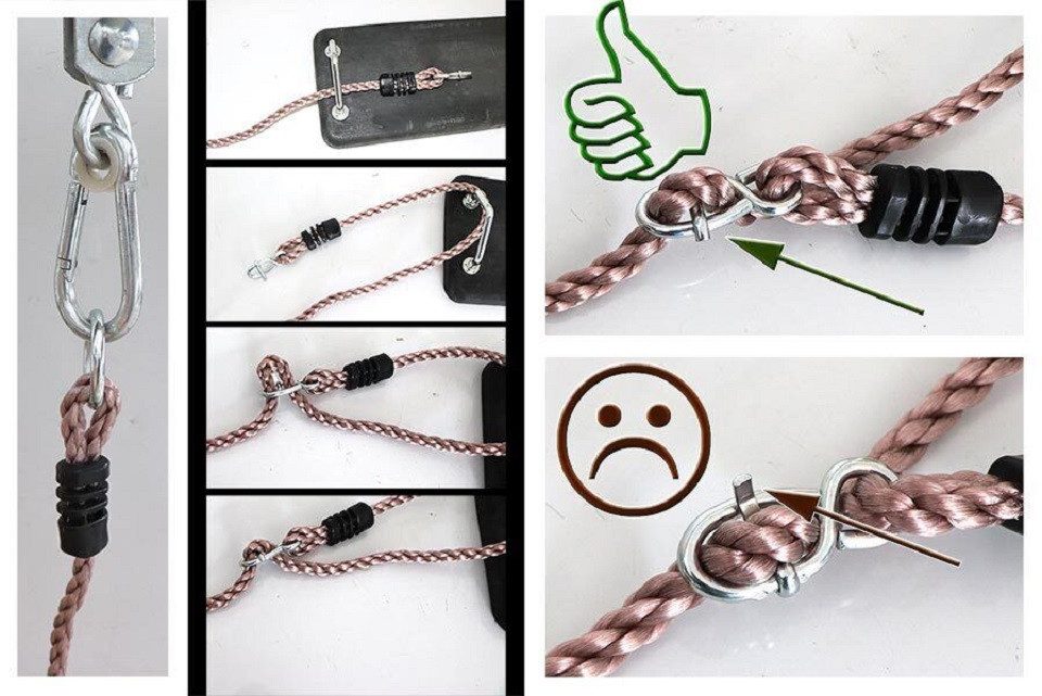 Gartenpirat Schaukelsitz robust aus Gummi in schwarz mit Seil Schaukelbrett Outdoor-Spielzeug