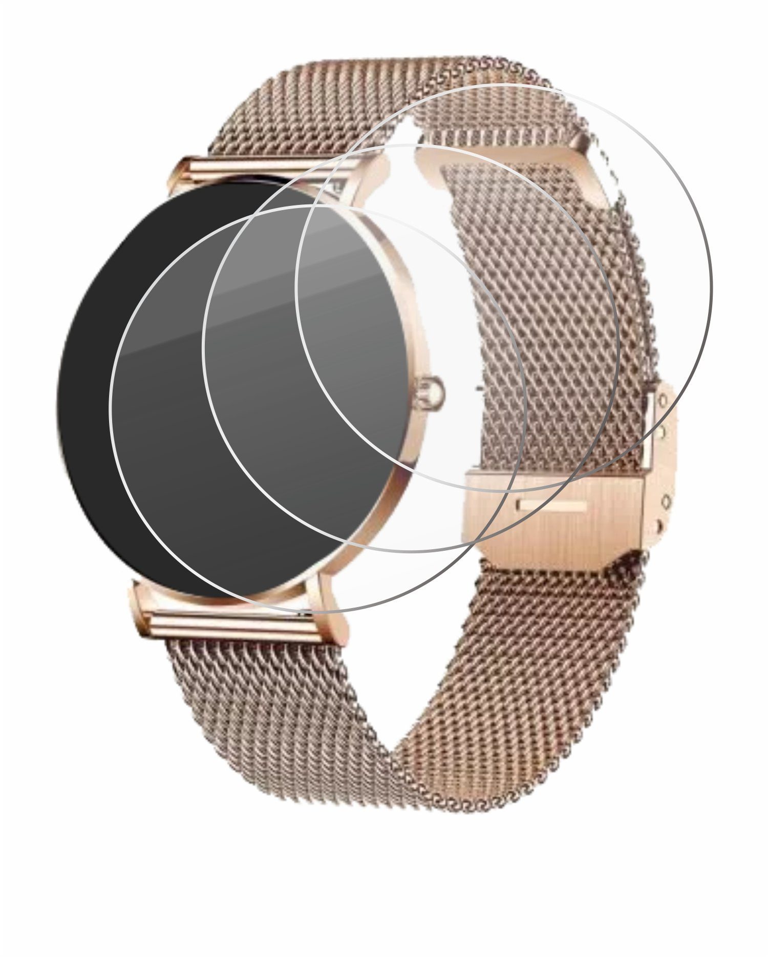 Savvies Displayschutzglas Schutzglas für Xcoast X-Watch Siona 2, 3 Stück, Displayschutz 9H Glas Klar Transparent