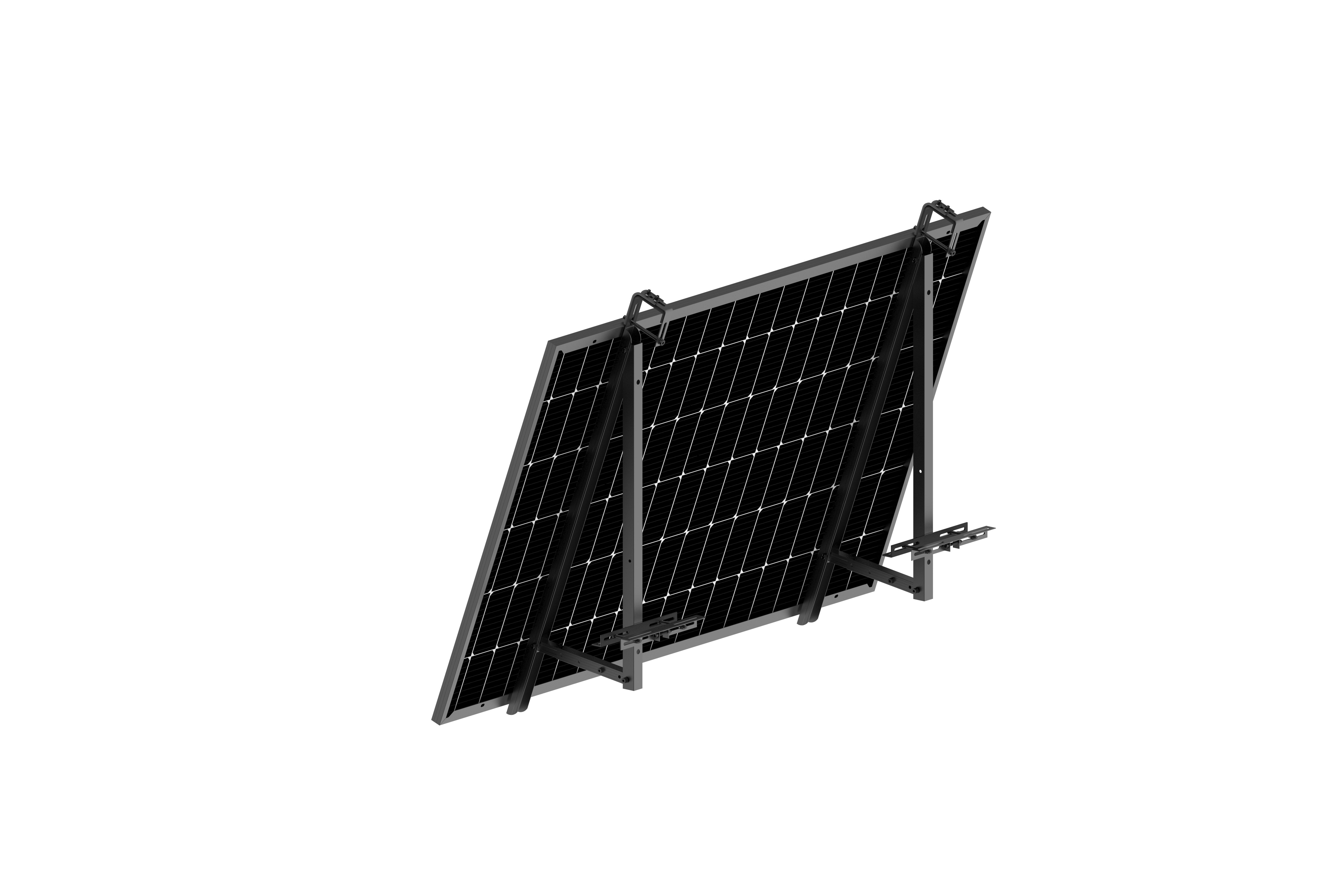 Solarway Balkonkraftwerk Halterung für 2 Solarmodule Balkonhalterung schwarz, (Modulbreite 1096–1134 mm, 2-St), Aufständerung für 2 Solarmodule für Balkon Geländer