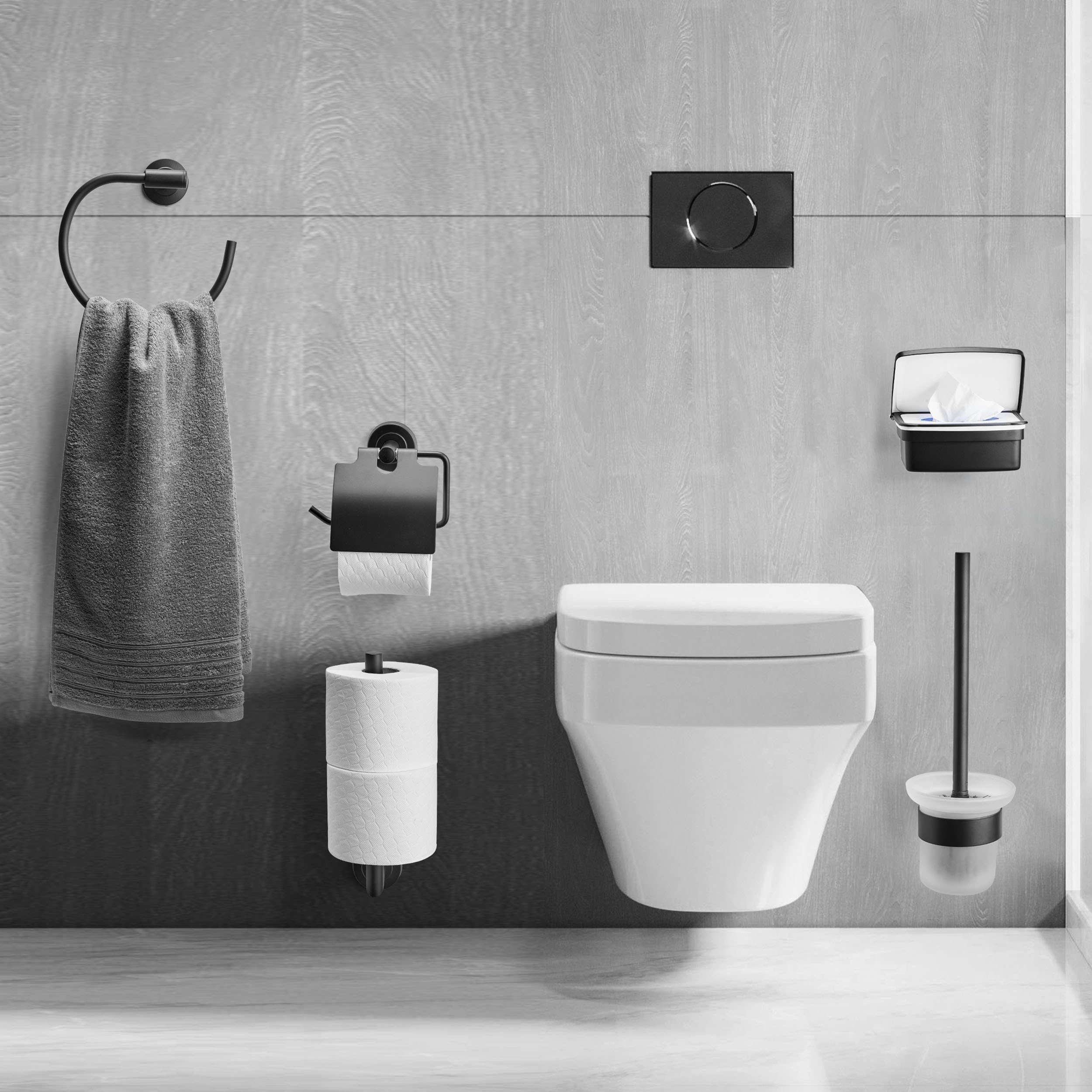 Toilettenpapierhalter Bath Amare (1-St) Toilettenpapierhalter Schwarz
