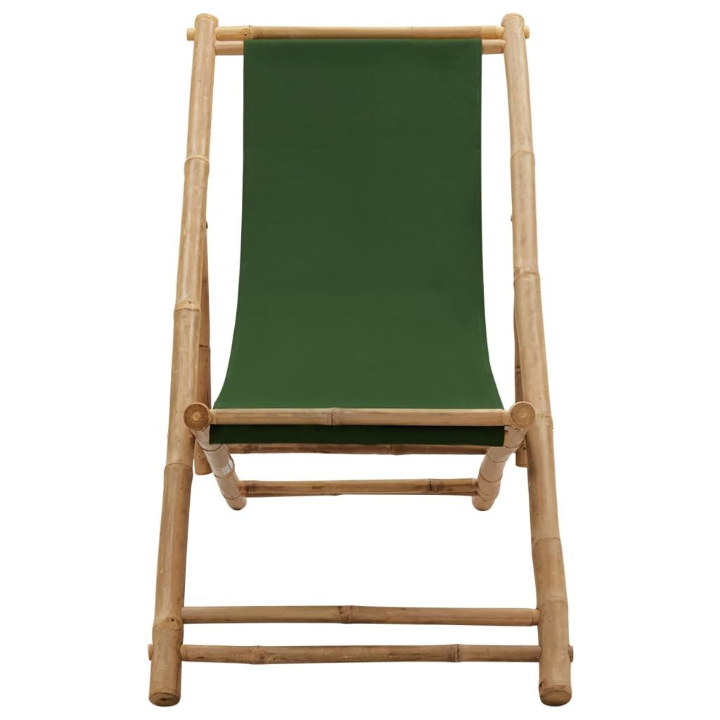 vidaXL Gartenstuhl Liegestuhl Bambus und Canvas günstig online kaufen