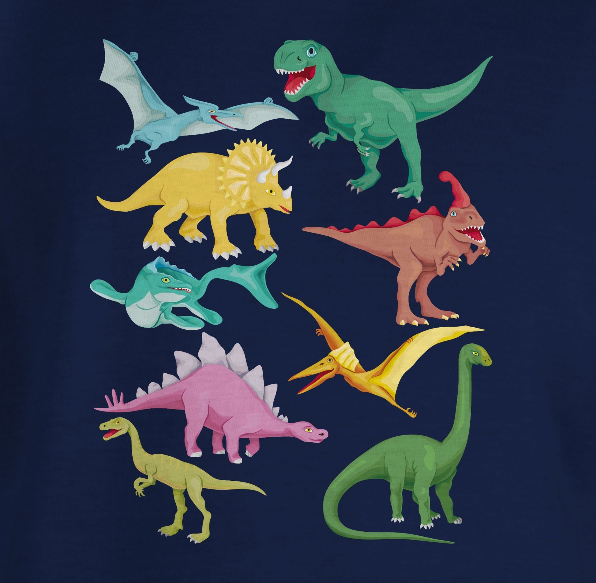 Dunkelblau Animal 3 Dinos Shirtracer Print T-Shirt Tiermotiv