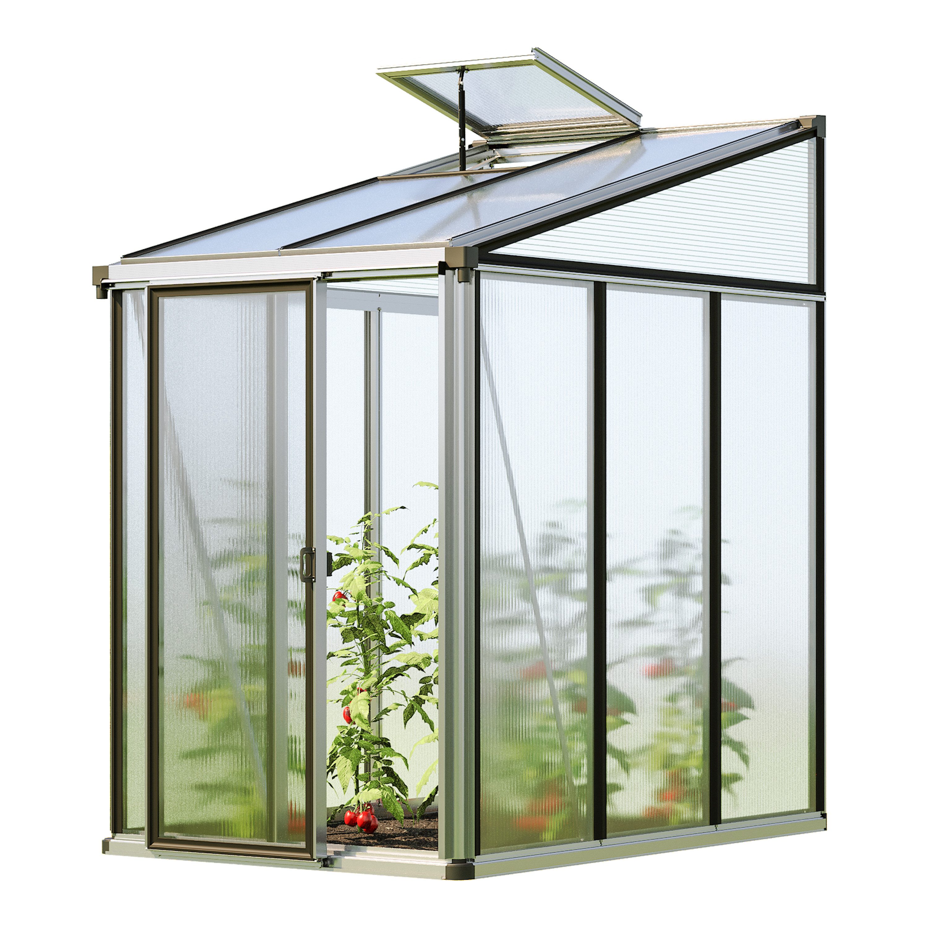 GFP Anlehngewächshaus Anlehngewächshaus Ella 32 anthrazit, 16 mm Wandstärke, Seitenhöhe 175 cm