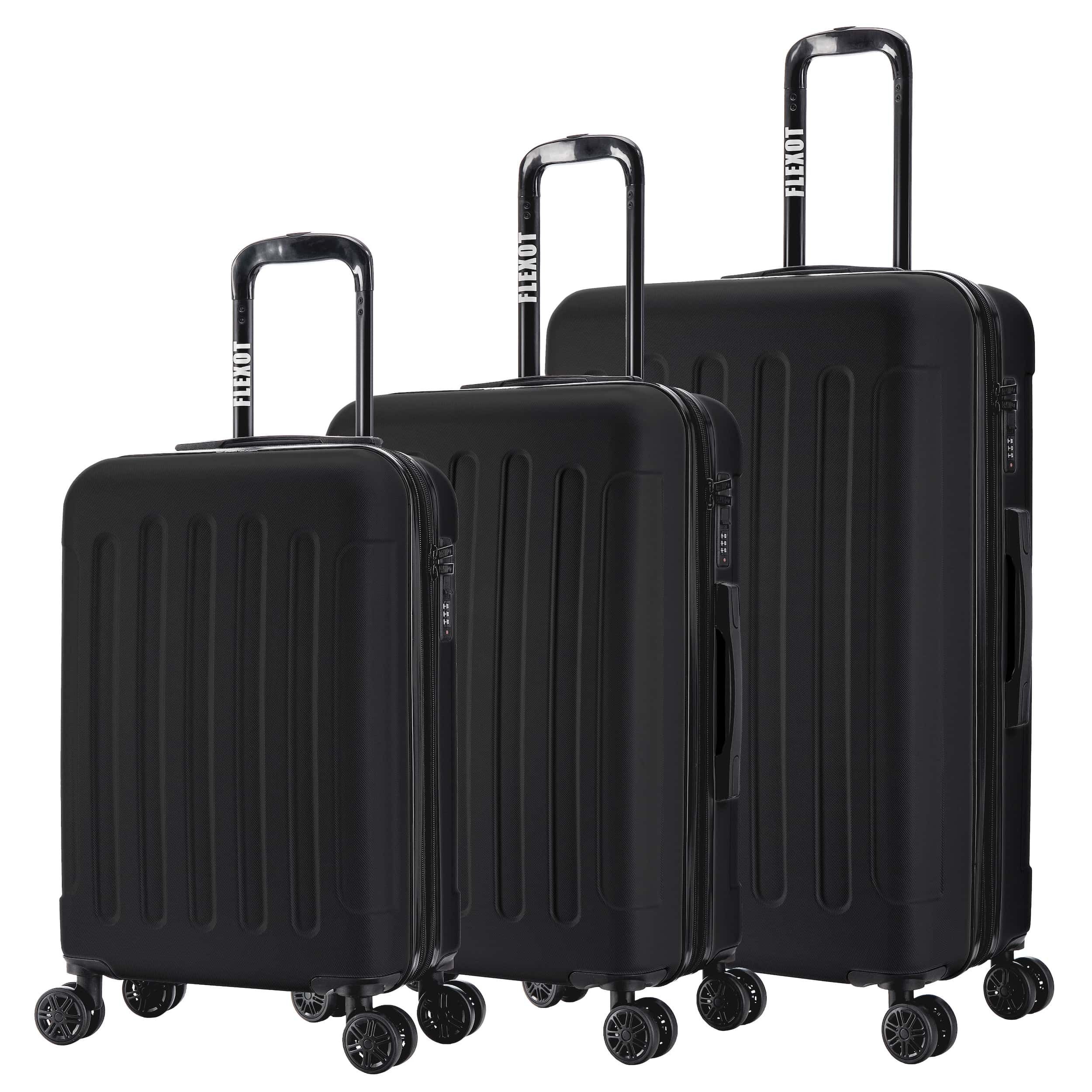 Flexot Hartschalen-Trolley F-3045 (Gr. M, L, XL) – Kofferset – ABS-Hartschale, 4 Rollen, Robuster und moderner Koffer mit vier 360° Rollen und Zahlenschloss