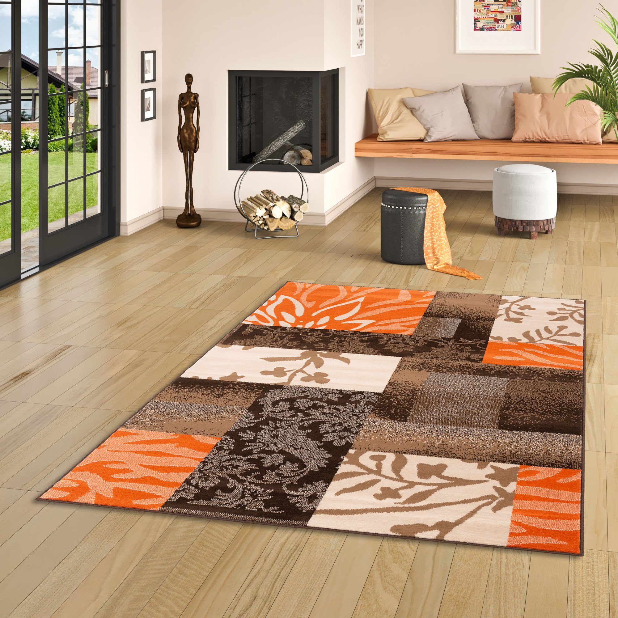 Pergamon Designteppich Designer Teppich Samba Modern Karo, Rechteckig, Höhe: 6 mm