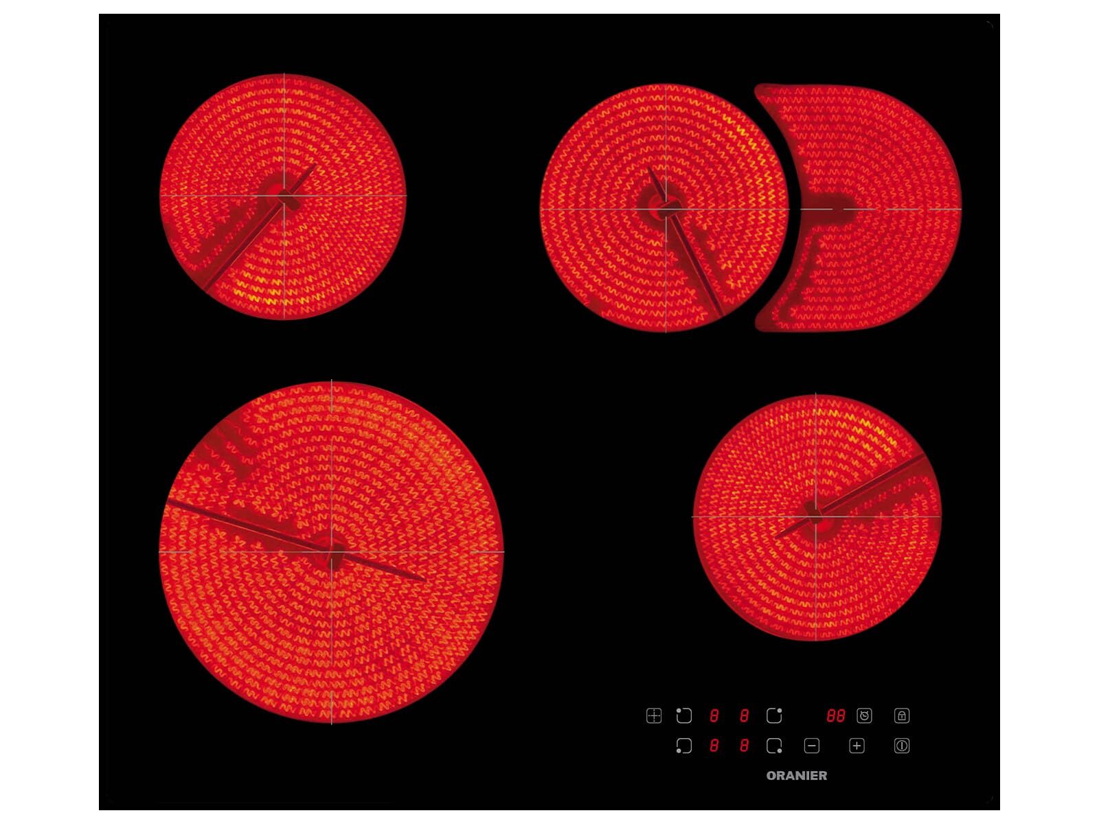 Oranier Elektro-Kochfeld KFC161, Timer, TouchControl-Bedienung