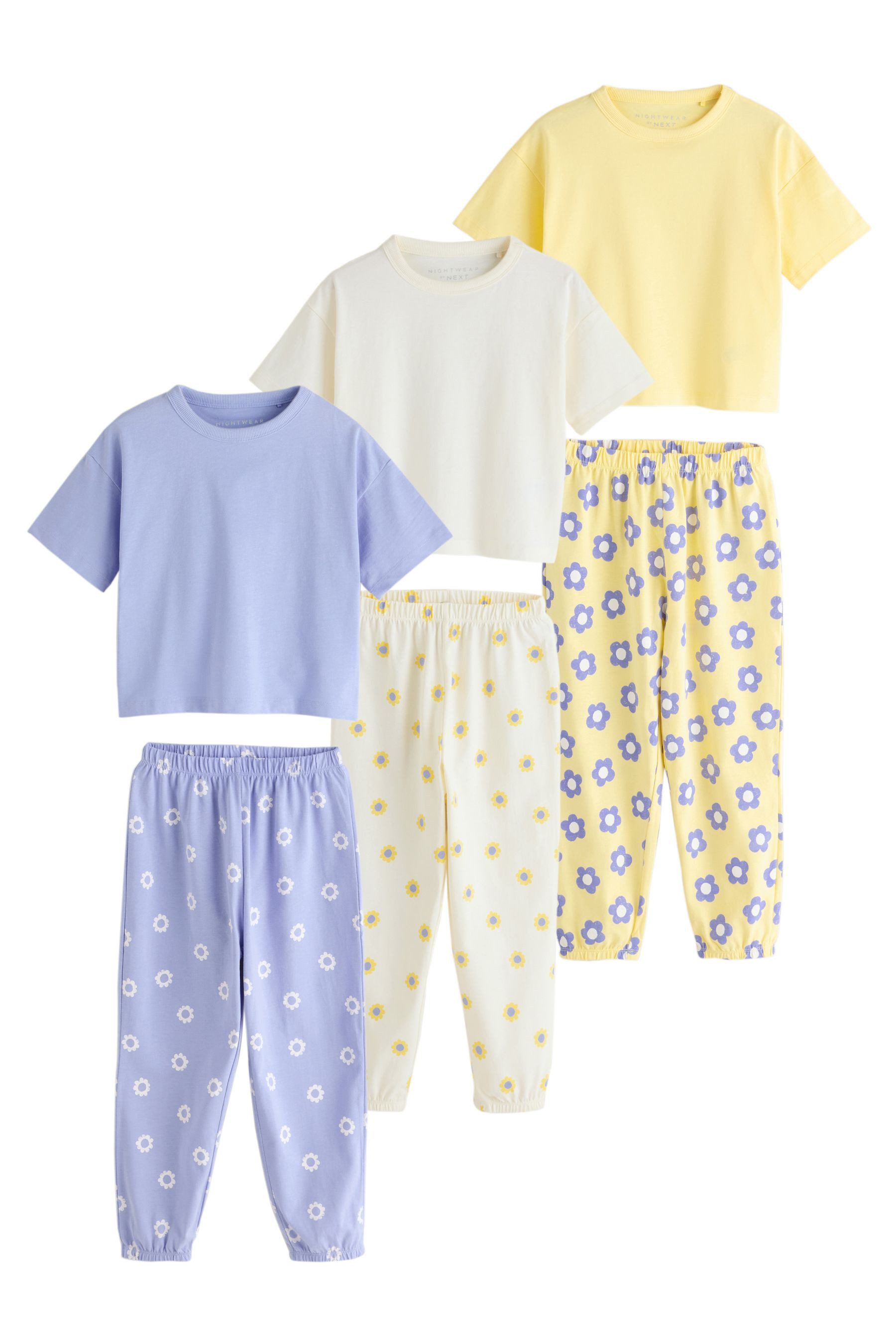 Pyjama Schlafanzug mit Jogginghose im 3er-Pack