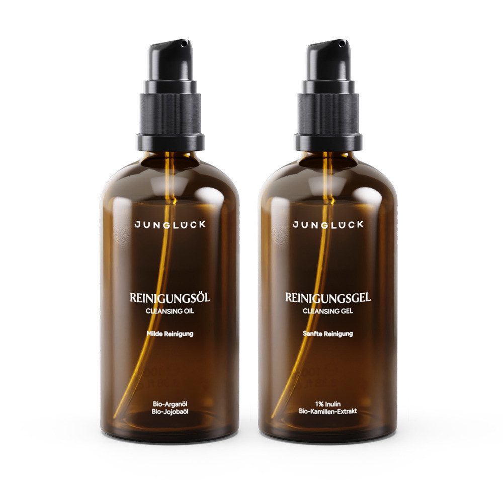 JUNGLÜCK Hautpflege-Set Double Cleansing Kombi, 1-tlg., Reinigungsöl für ein sauberes und seidiges Hautgefühl