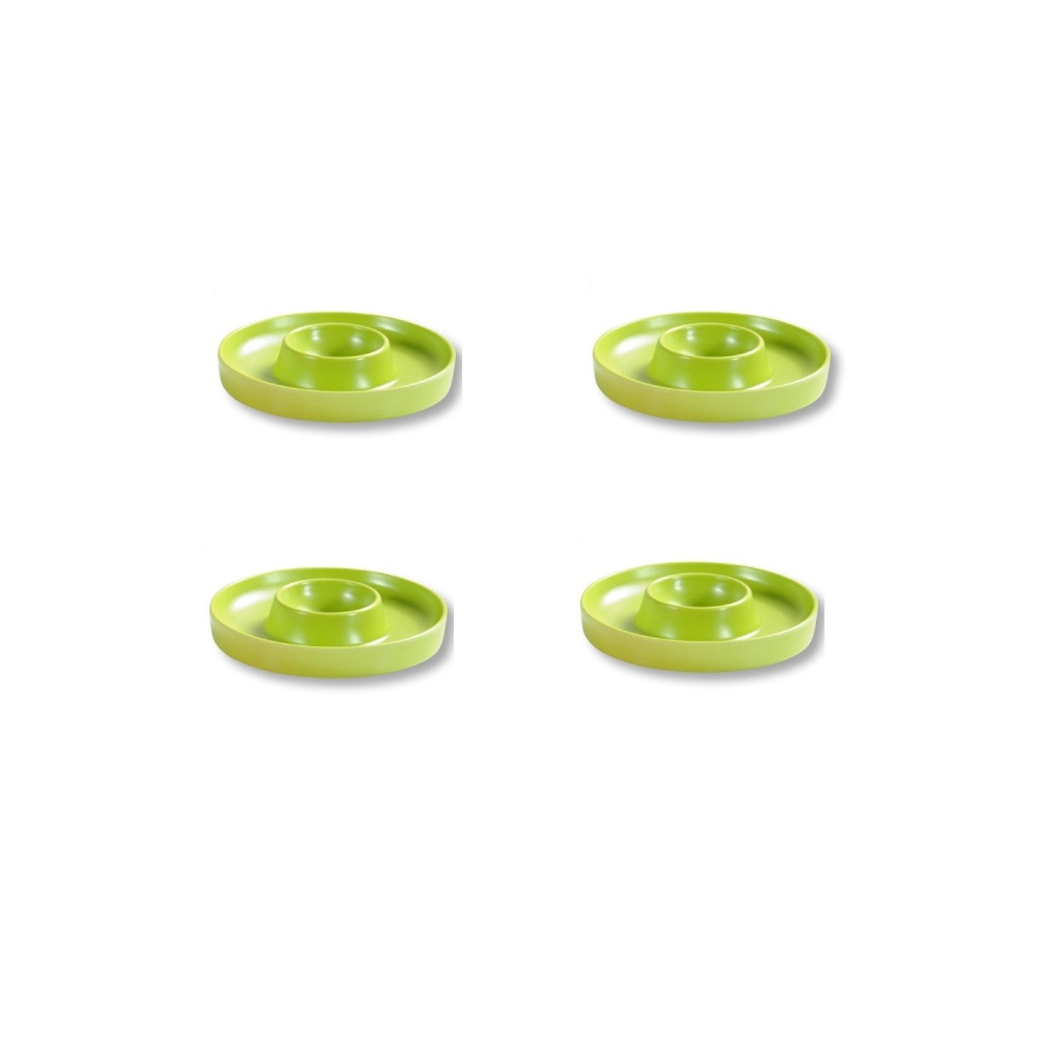 Kesper Eierbecher Eierbecher 4er Set ø 10 x H 2 cm aus Melamin für Frühstück, Farbe: Grün, idealer Frühstücksbegleiter