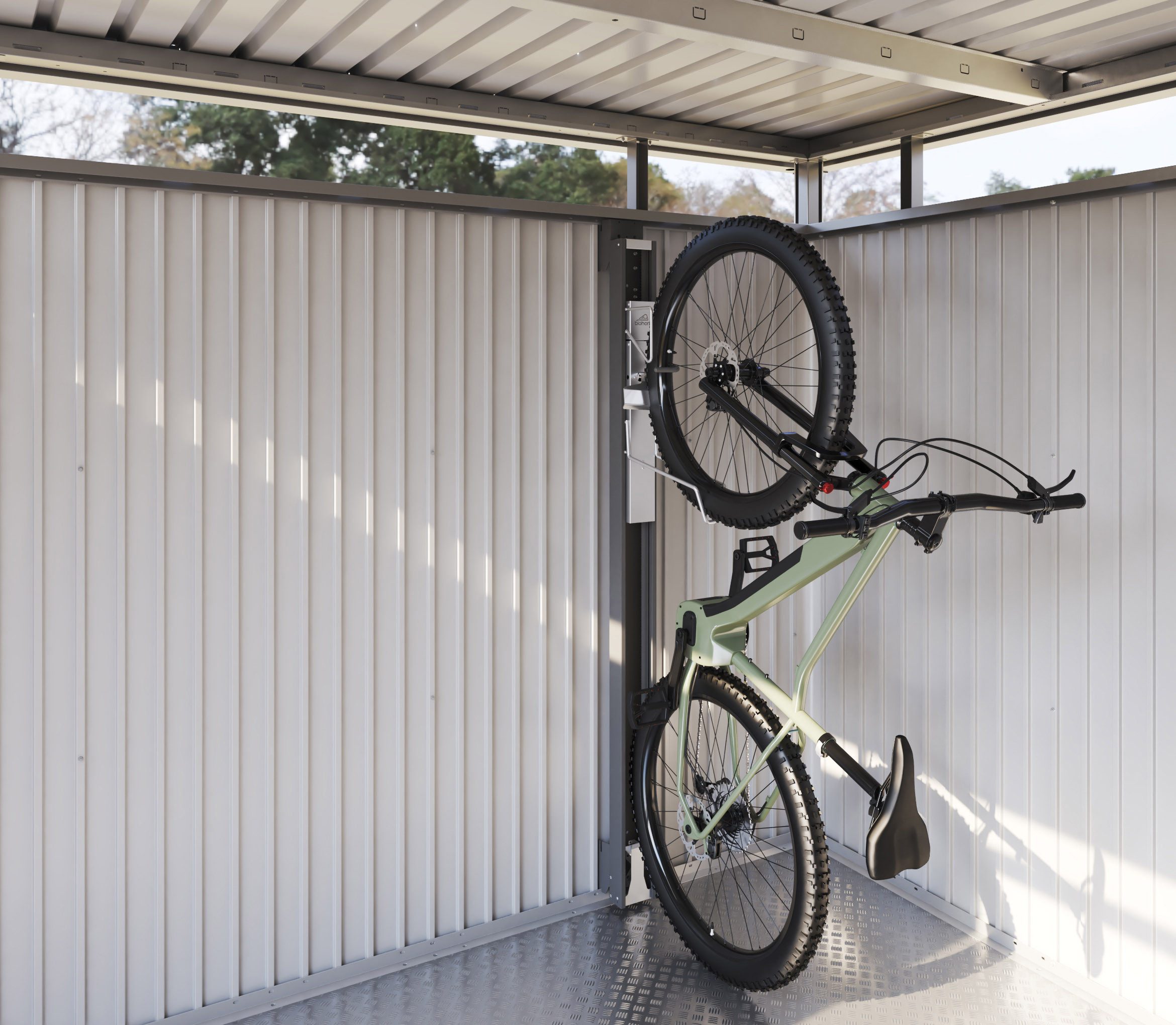 Biohort Fahrradlift für Gerätehaus, Liftfunktion für Fahrräder mit bis zu 30 kg