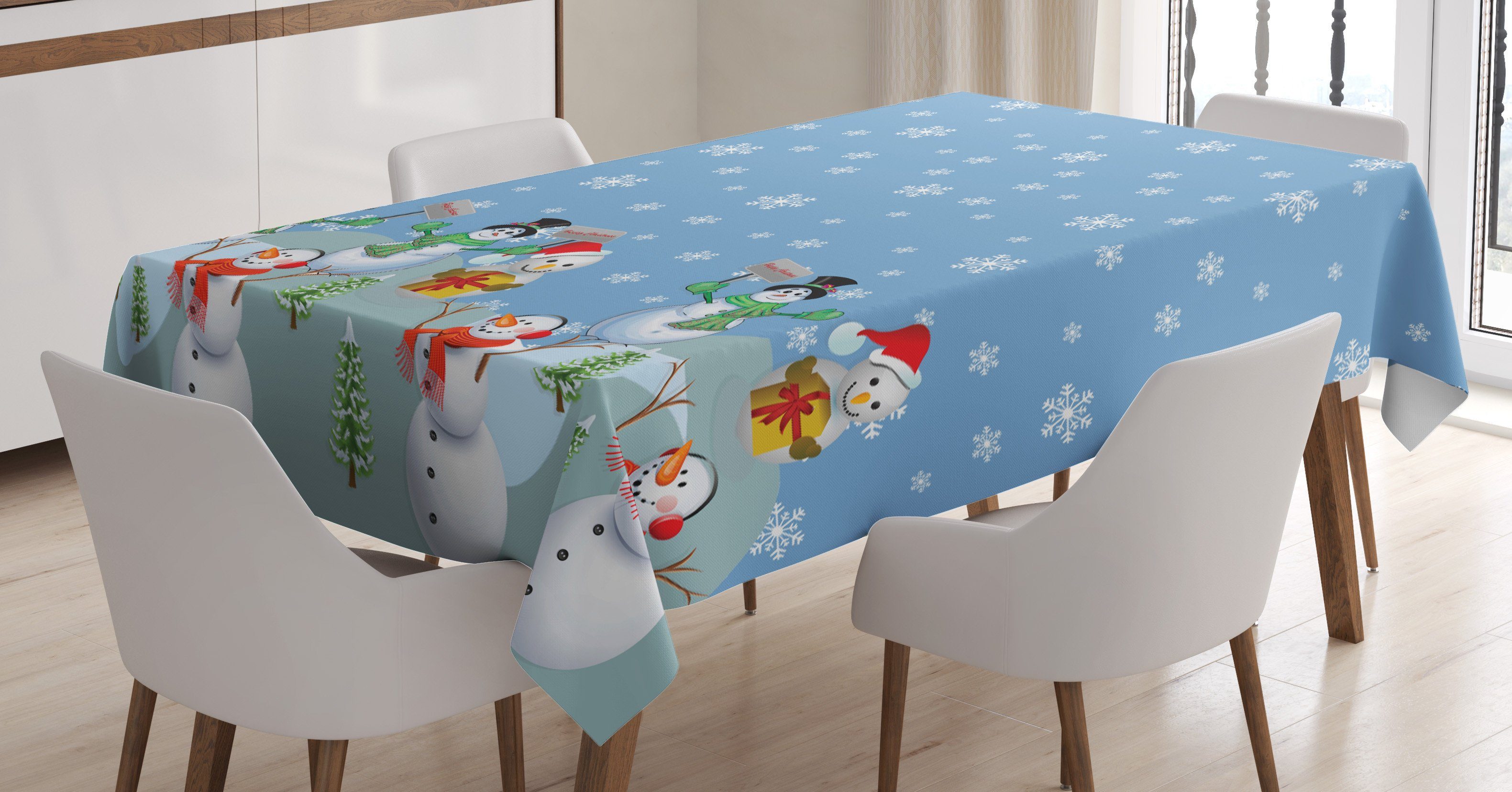 Farbfest Wintersaison Weihnachten Klare Tischdecke Waschbar Außen geeignet Für den Abakuhaus Element Farben, Bereich