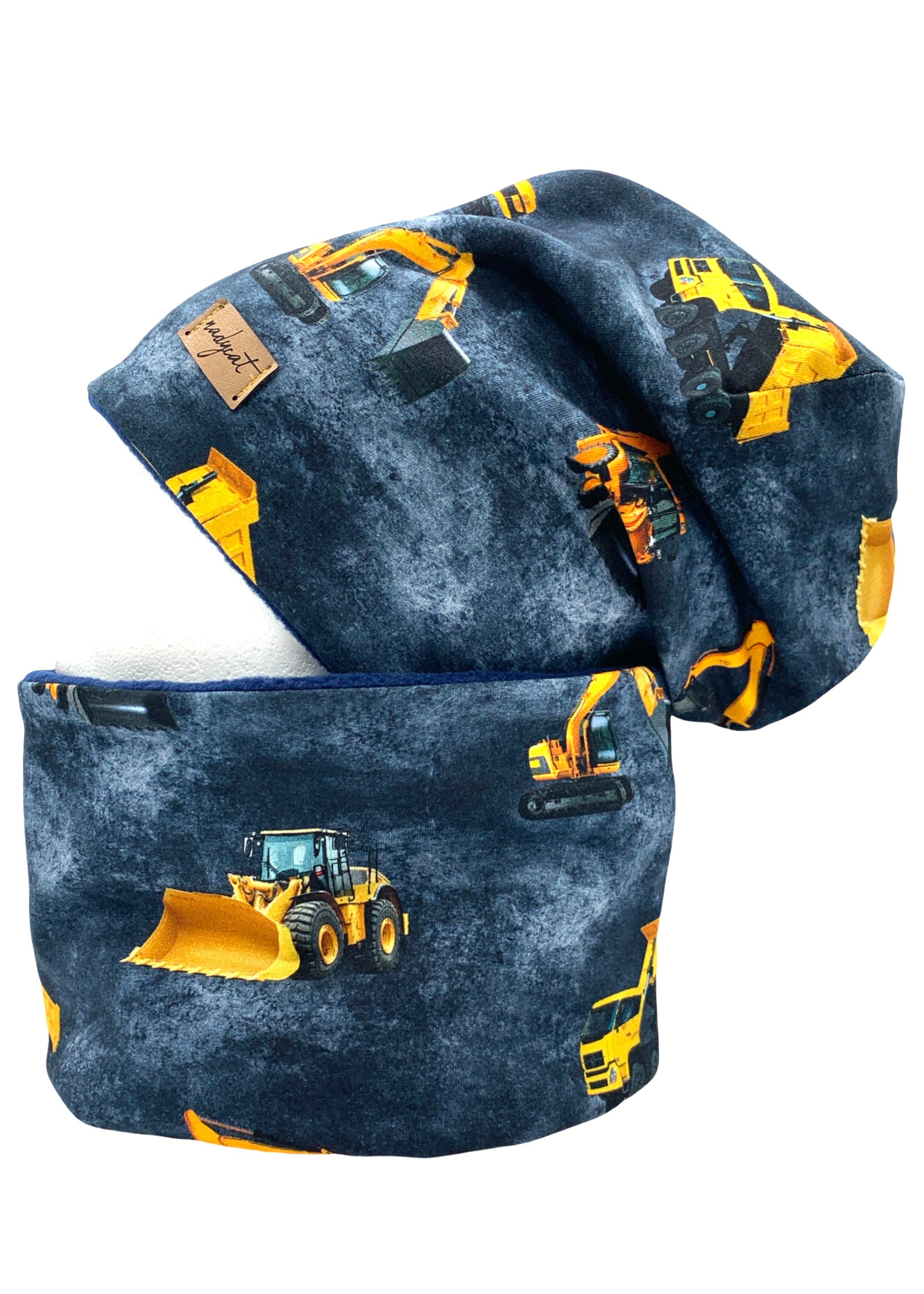 nadycat Beanie BAUFAHRZEUGE Bagger-LKW jeans-dunkelblau (2-St) günstig online kaufen