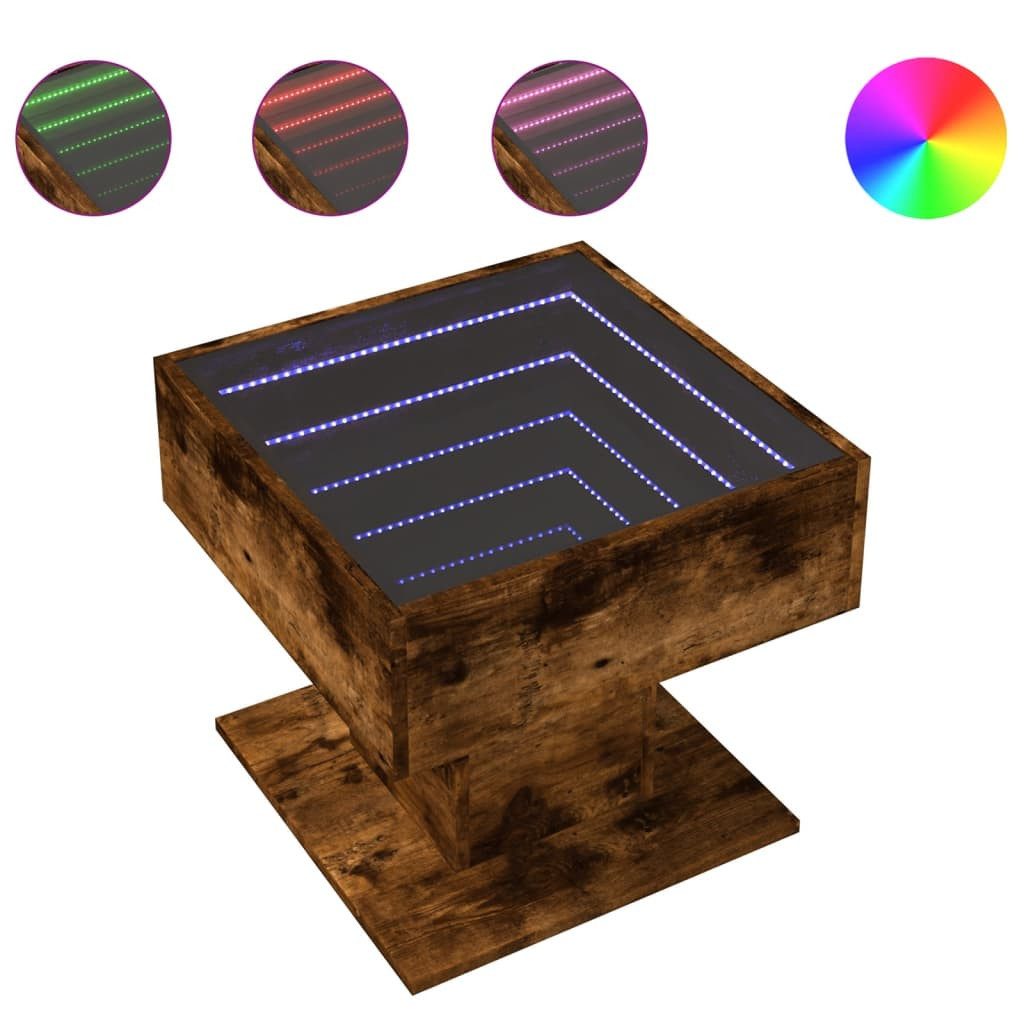 vidaXL Couchtisch LED-Couchtisch Räuchereiche 50x50x45 cm günstig online kaufen