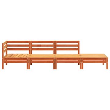 vidaXL Loungesofa Gartensofa 4-Sitzer Wachsbraun Massivholz Kiefer, 1 Teile