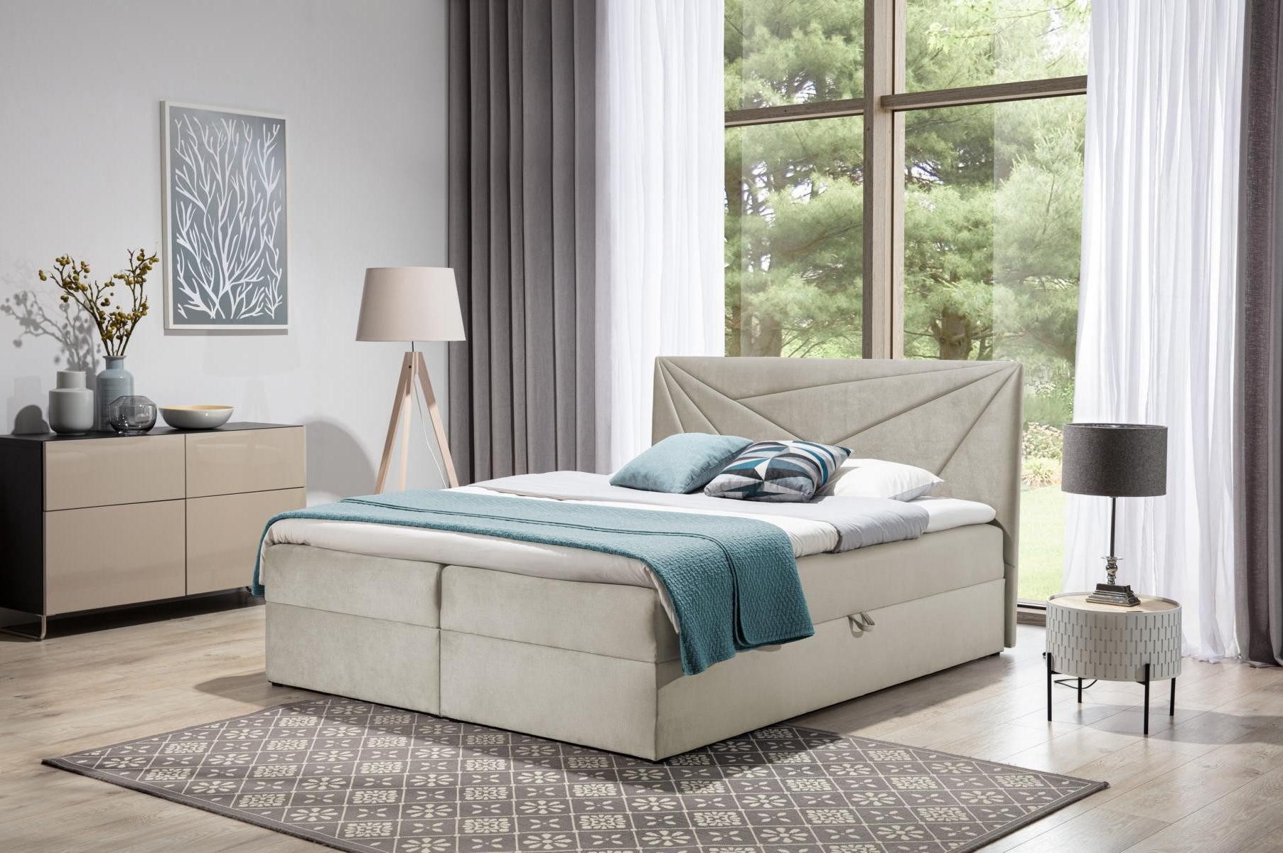 Xlmoebel Boxspringbett Doppelbett mit integriertem Stauraum Boxspringbett für zwei Personen (Bett), Hergestellt in Europa