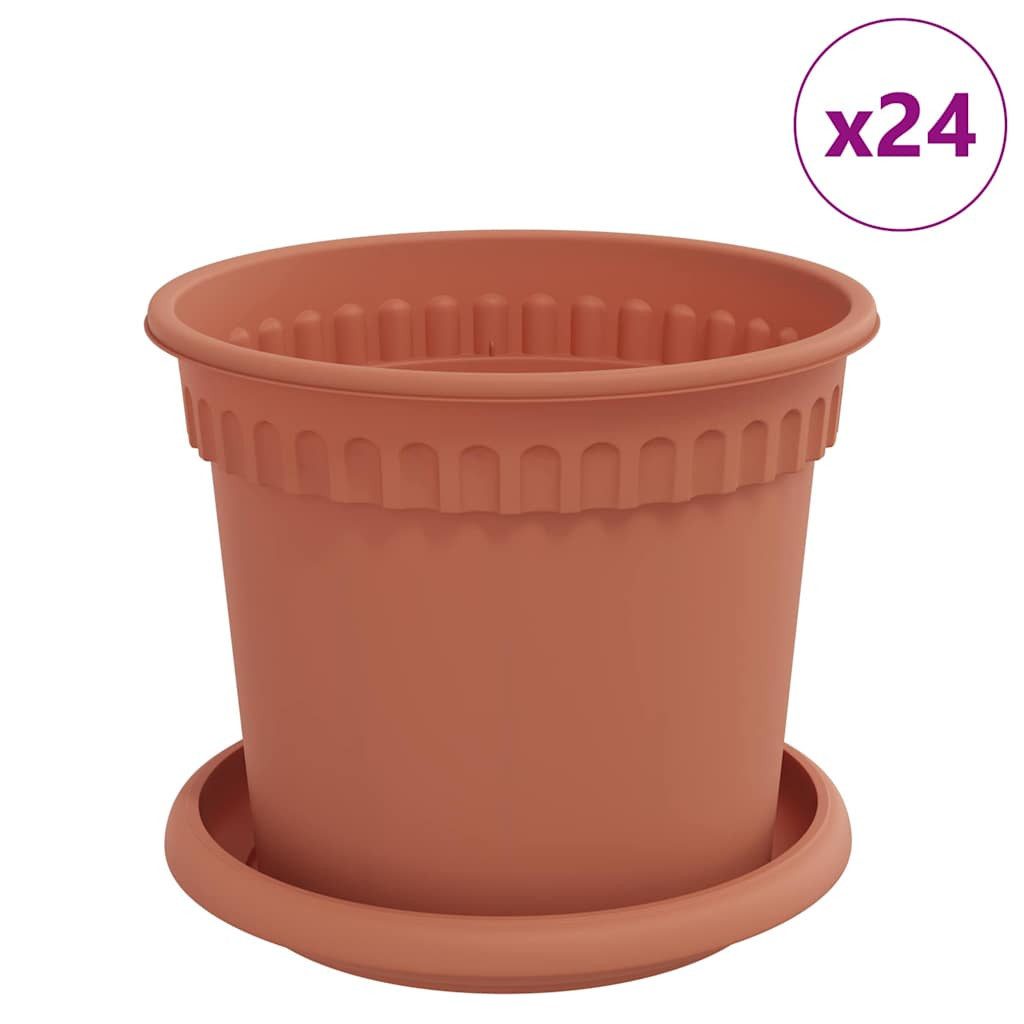 vidaXL Blumentopf Blumentöpfe 24 stk. Ziegelrot Kunststoff (24 St)