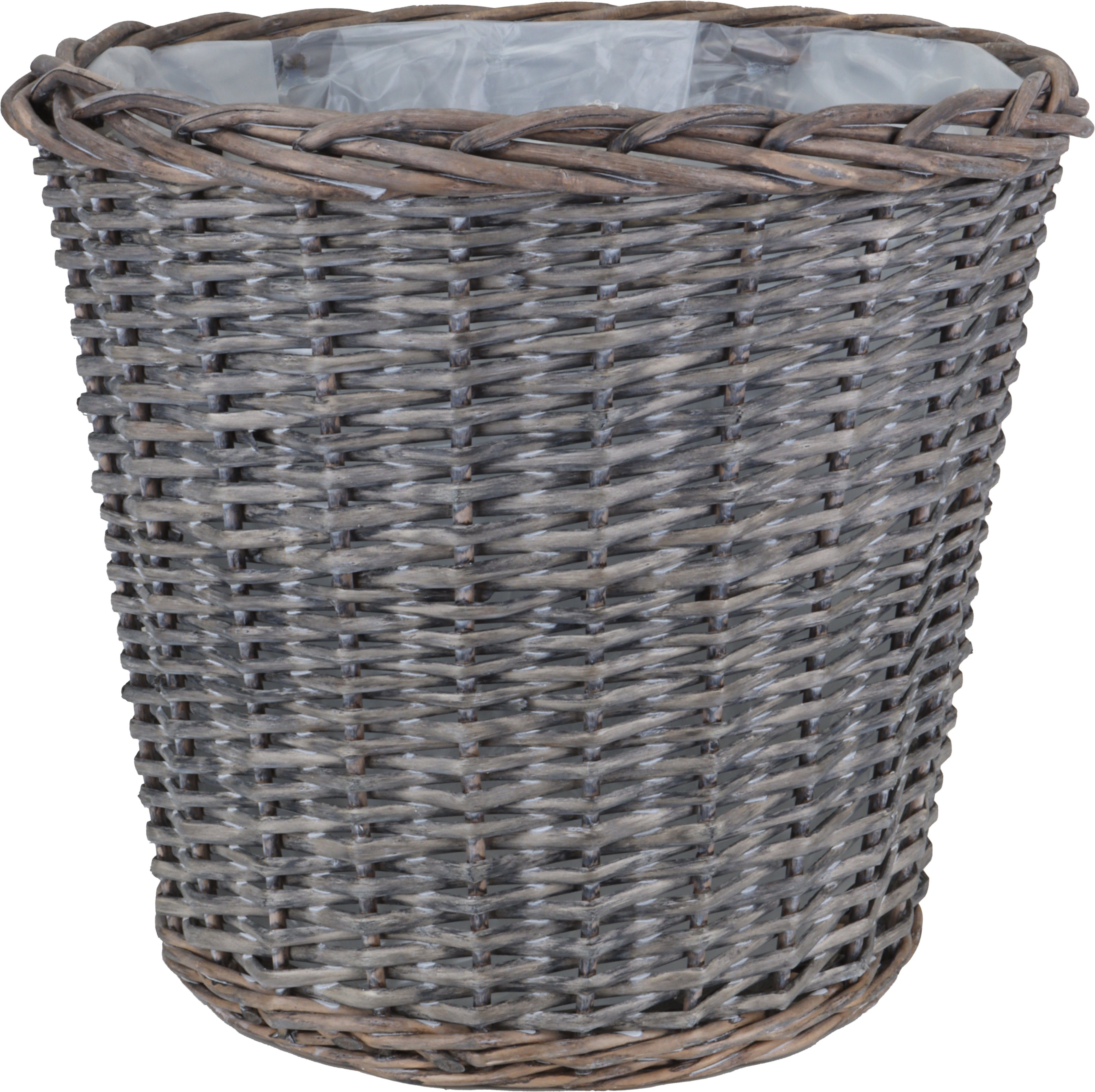 tegawo Weidenkorb Landhaus Pflanz- und Aufbewahrungskorb rund natur / grau günstig online kaufen
