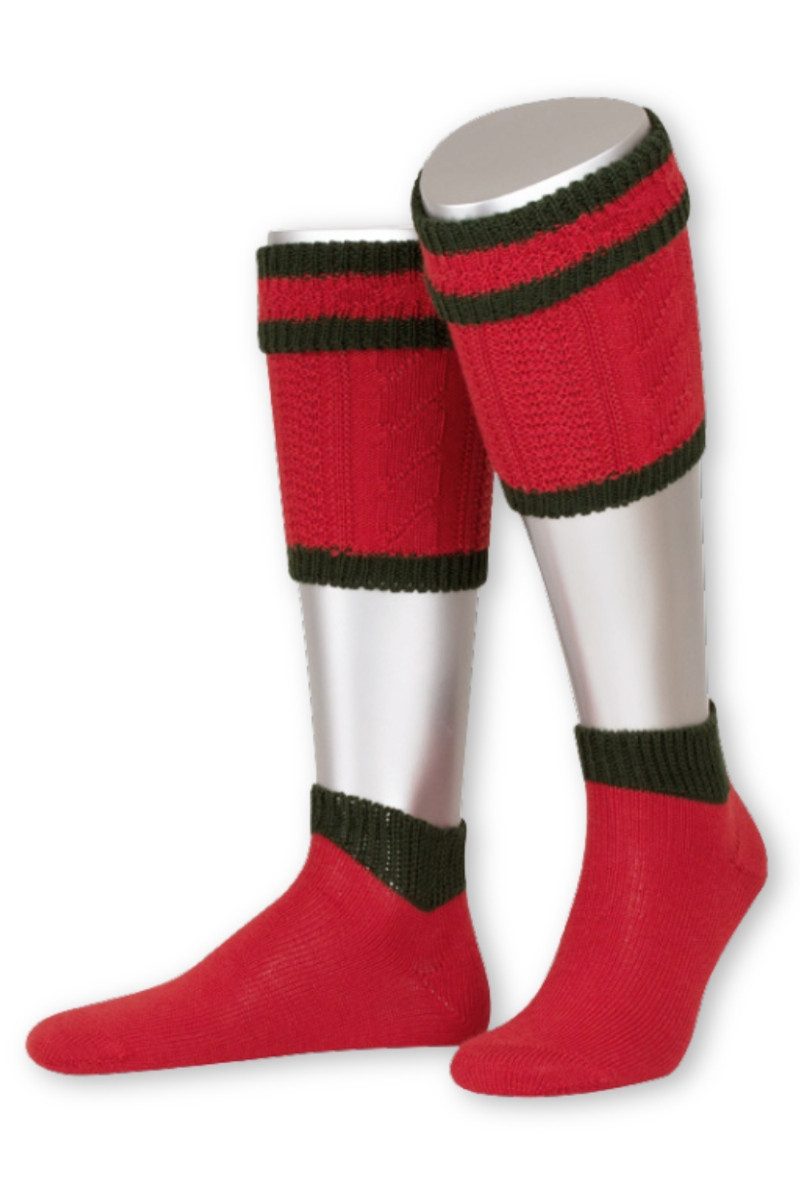 Lusana Trachtensocken Loferl - L479 - wollweiß, mittelbraun, rot