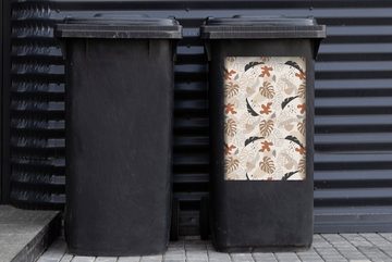 MuchoWow Wandsticker Sommer - Blätter - Pastell (1 St), Mülleimer-aufkleber, Mülltonne, Sticker, Container, Abfalbehälter