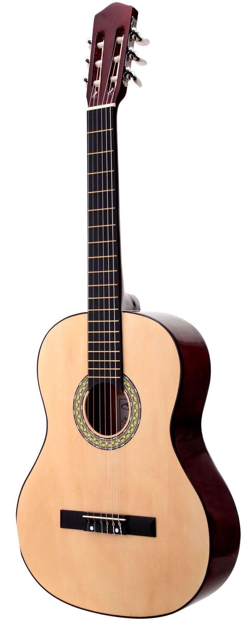 Classic Cantabile Konzertgitarre AS-851-L Klassikgitarre für Linkshänder, 4/4, Lefty Modell - Lindenholz Korpus