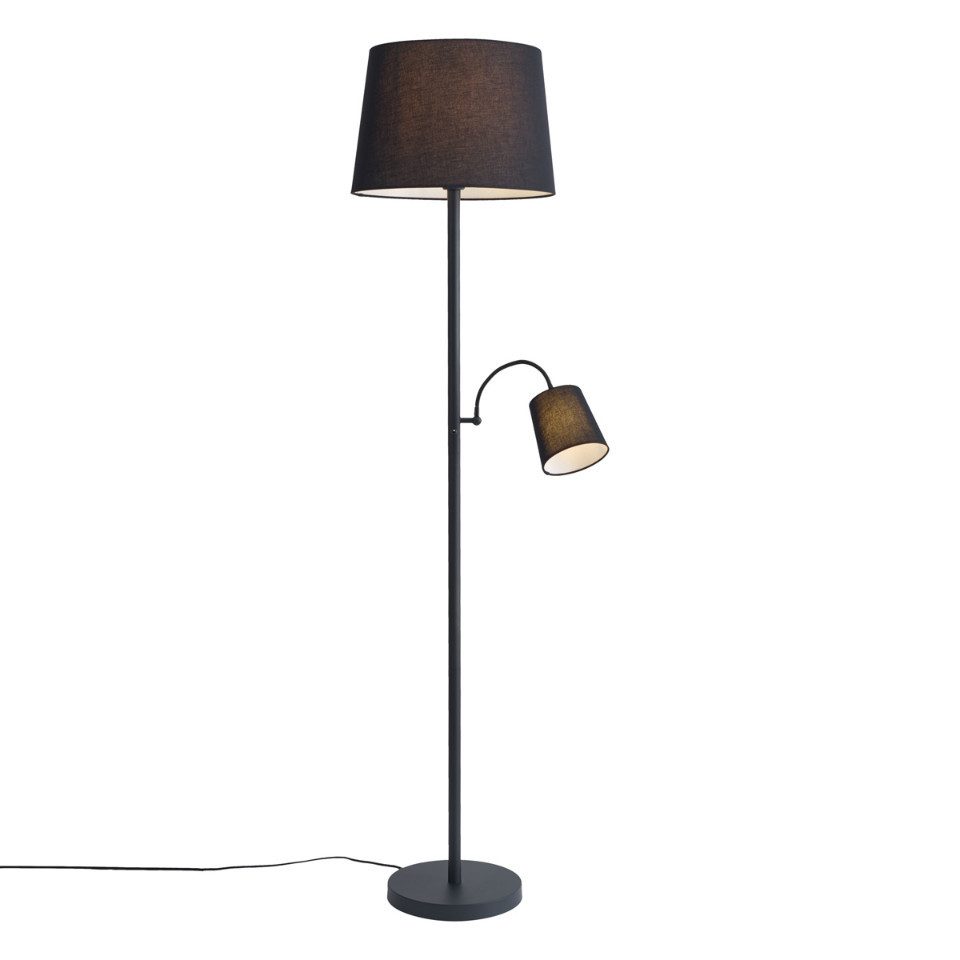 Qazqa Stehlampe Retro, ohne Leuchtmittel, E27, Weiß, Klassisch / Antik, Stahl, 1-flammig