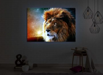 lightbox-multicolor LED-Bild Löwe Abstrakt Art front lighted / 60x40cm, Leuchtbild mit Fernbedienung