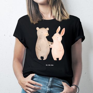 Mr. & Mrs. Panda T-Shirt Bär und Hase Umarmen - Schwarz - Geschenk, Freundin, Bärchen, Herrn, (1-tlg)