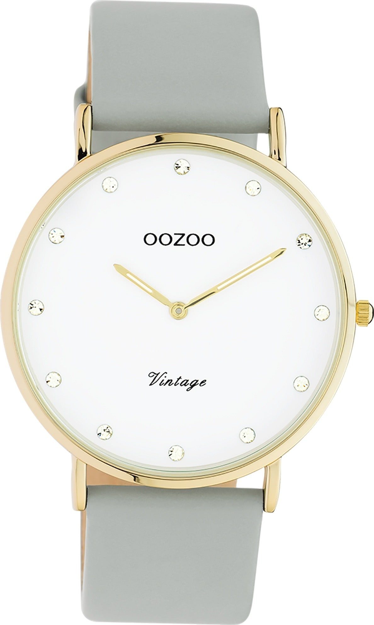Quarzuhr Oozoo Unisex Armbanduhr grau Analog