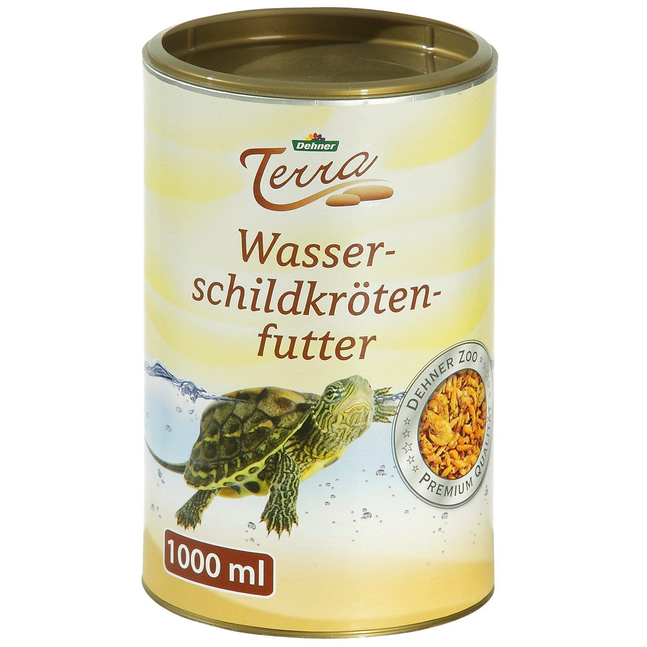 Dehner Terra Wasserschildkrötenfutter, Alleinfutter, hohen Kalkgehalt, 1 l, für: Schildkröte, auch als Ergänzungsfutter für Landschildkröten / kleine Reptilien