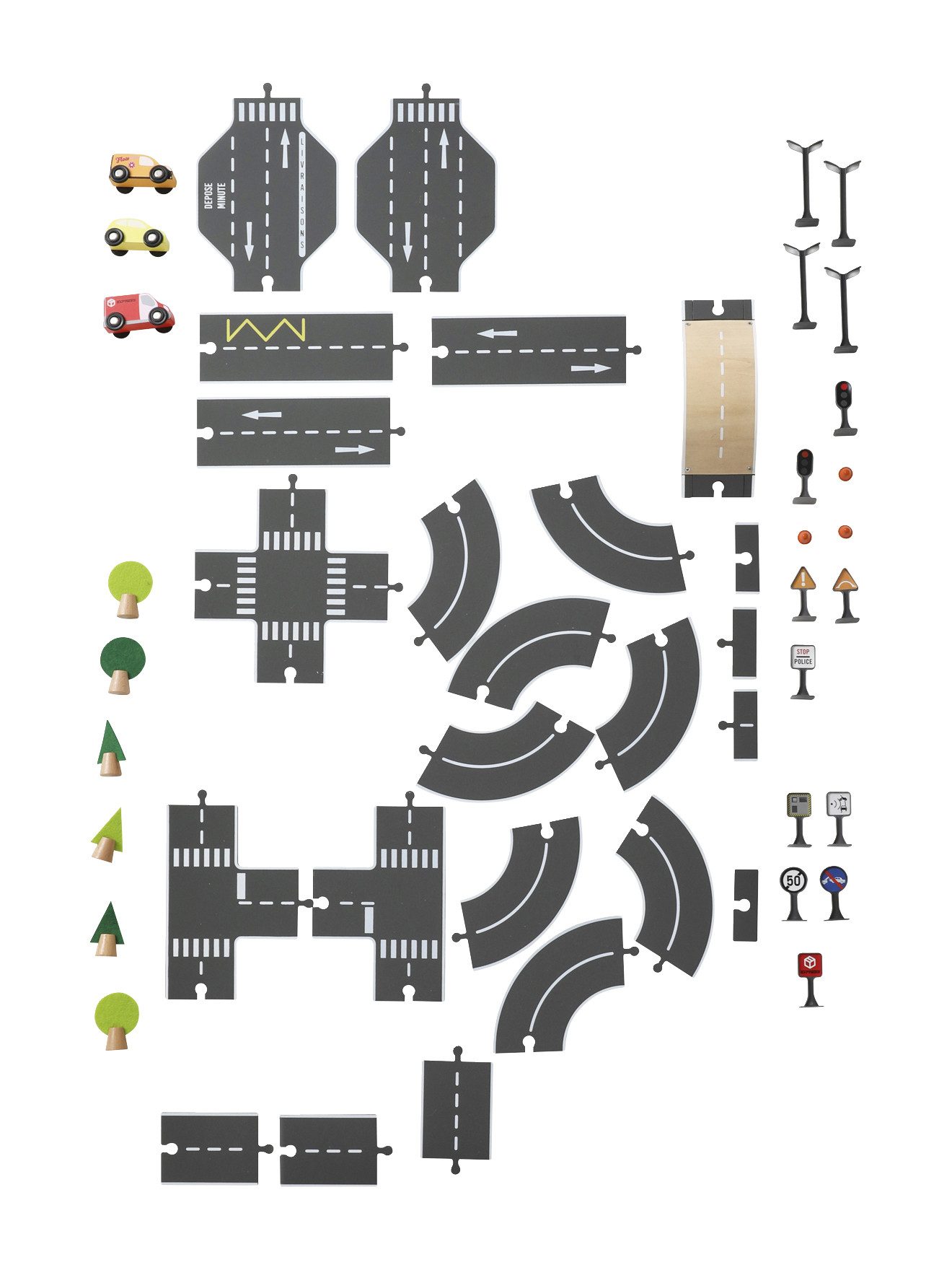 vertbaudet Spielzeug-Auto Straßenset aus Holz FSC®
