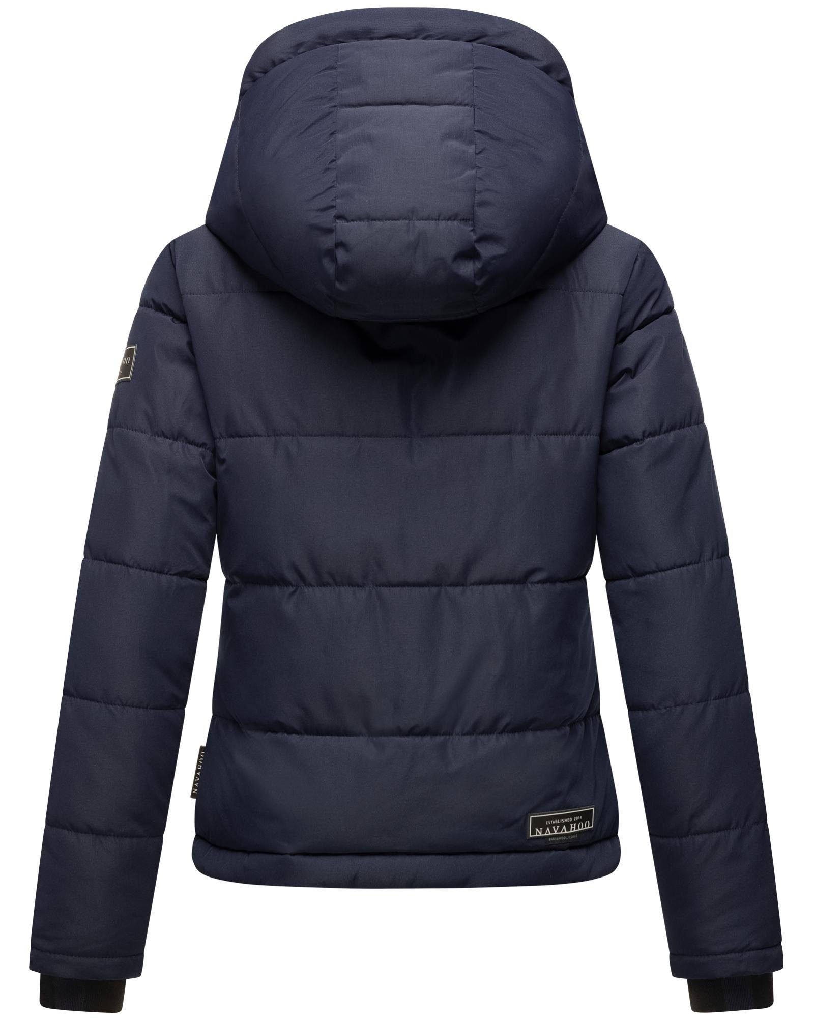 Warme XIV Navahoo gesteppte Damen Winterjacke Kragen navy Mit mit Liebe kuscheligem Steppjacke